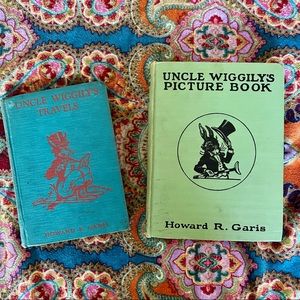 2 Vintage 1920s Uncle Wiggily Childrens Books Howard R Garis Colorful Pictures